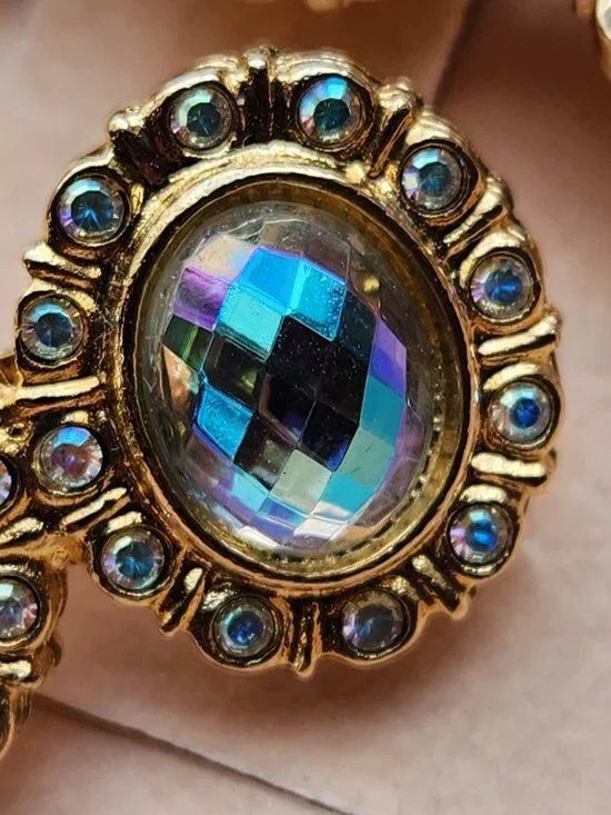 2 Kirks Folly Faceted Rhinestone Hair of Clips Barrette France Vintage Pair Set - Picture 7 of 7